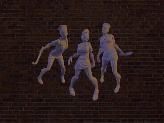 Silent Hill Nurse Trio | VaultZ Miniautres | Tabletop Roleplaying / D&D / Wargaming miniature