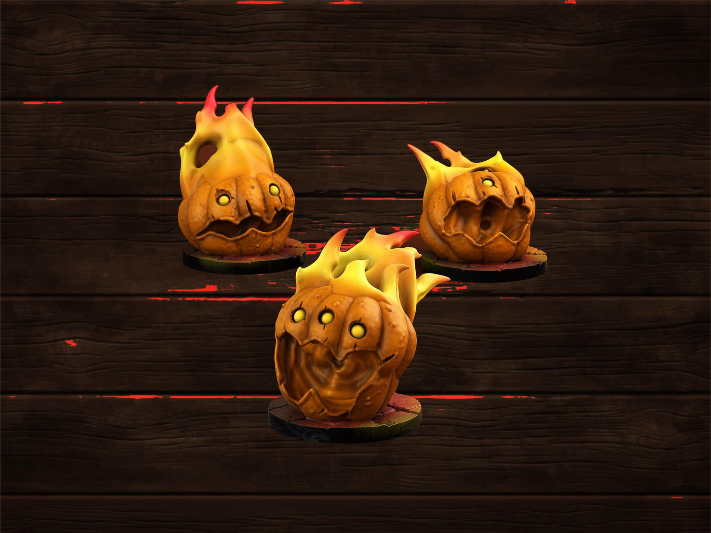 Fire Pumpkin Trio | PrintYourMonsters | Tabletop Roleplaying / D&D / Wargaming miniature