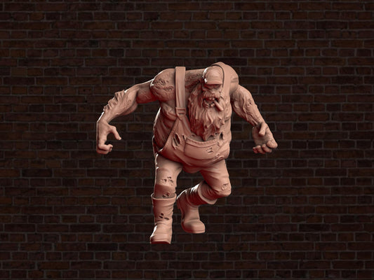 Farmer Zombie Brute | VaultZ Miniautres | Tabletop Roleplaying / D&D / Wargaming miniature