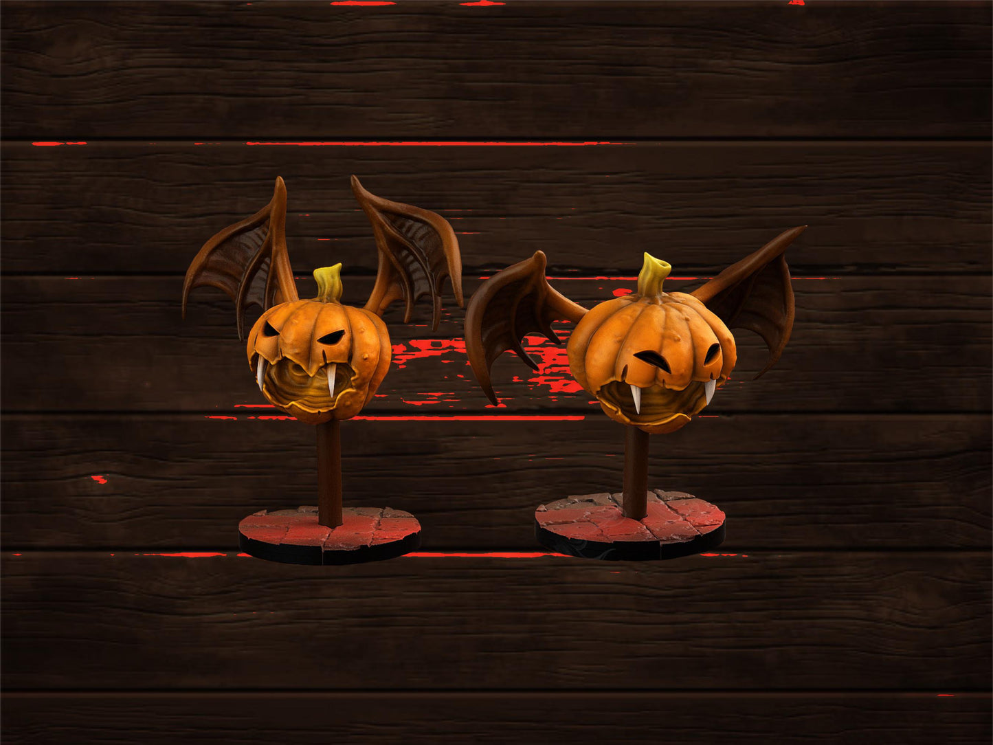 Pumpkin Bat Duo | PrintYourMonsters | Tabletop Roleplaying / D&D / Wargaming miniature