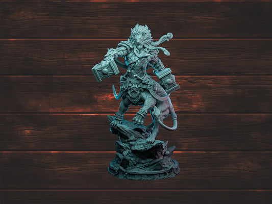 Leoren the Lord of the Lionhorde | Witchsong Miniatures | Tabletop Roleplaying / D&D / Wargaming miniature
