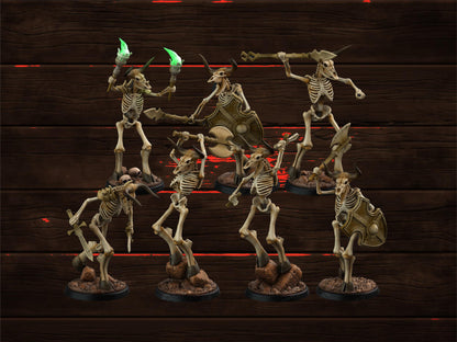 Bone Minotaur Warband | PrintYourMonsters | Tabletop Roleplaying / D&D / Wargaming miniature