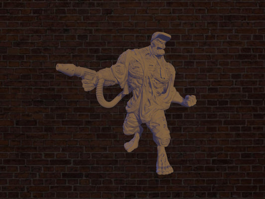 Zombie Abomination with Flamethrower | VaultZ Miniatures | Tabletop Roleplaying / D&D / Wargaming miniature