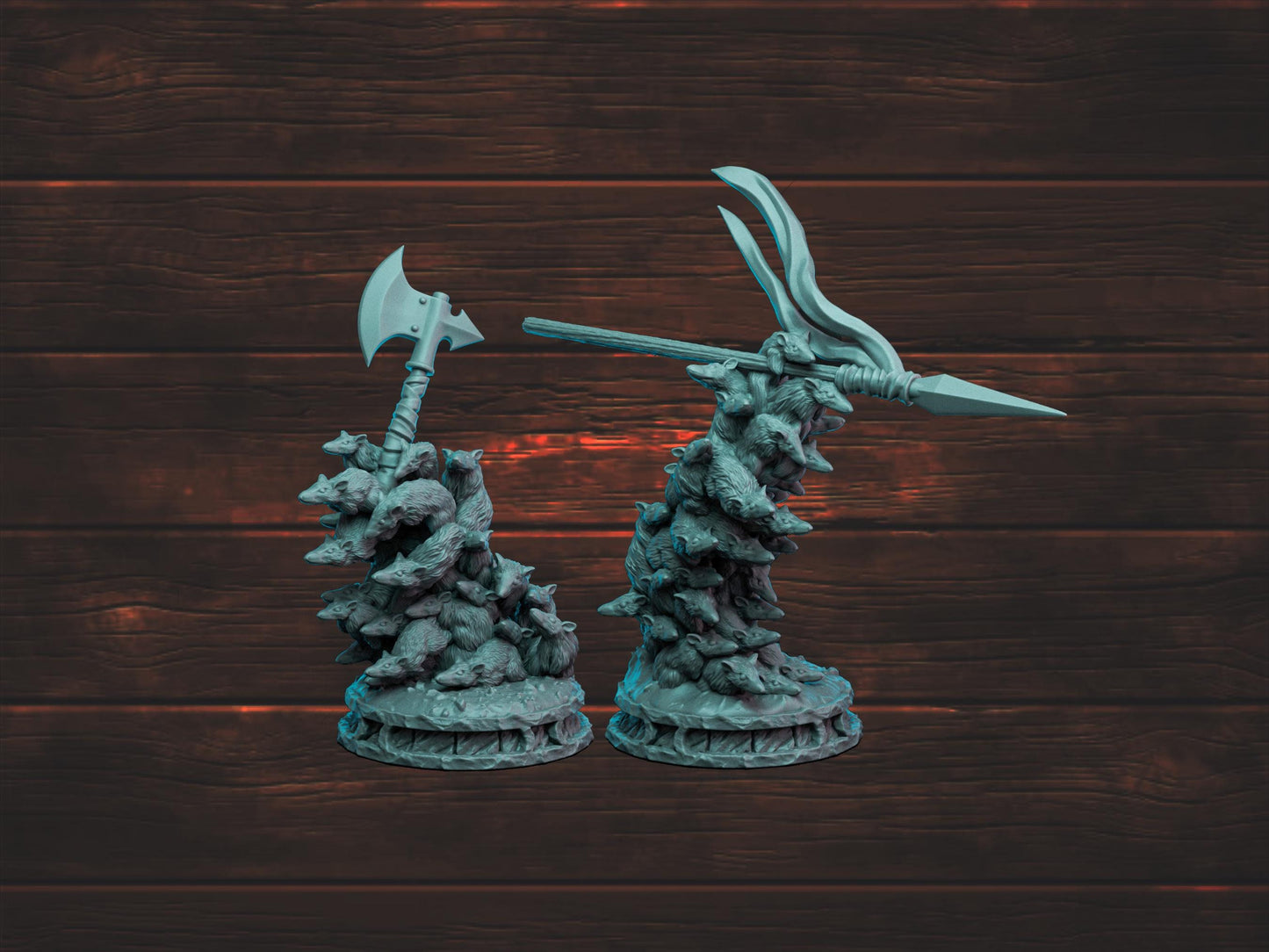 Skittering Rat Swarms Duo | Witchsong Miniatures | Tabletop Roleplaying / D&D / Wargaming miniature