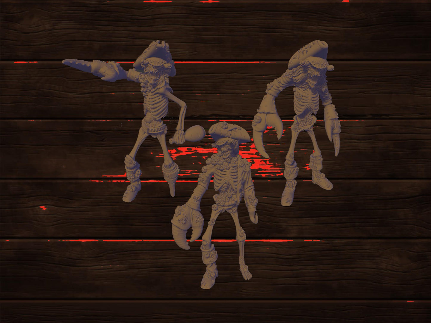 Undead Crab Pirate Trio | PrintYourMonsters | Tabletop Roleplaying / D&D / Wargaming miniature