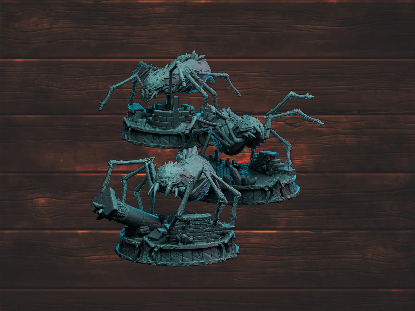 Lesser Crystalheart Spiders Trio | Witchsong Miniatures | Tabletop Roleplaying / D&D / Wargaming miniature