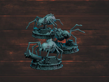 Lesser Crystalheart Spiders Trio | Witchsong Miniatures | Tabletop Roleplaying / D&D / Wargaming miniature
