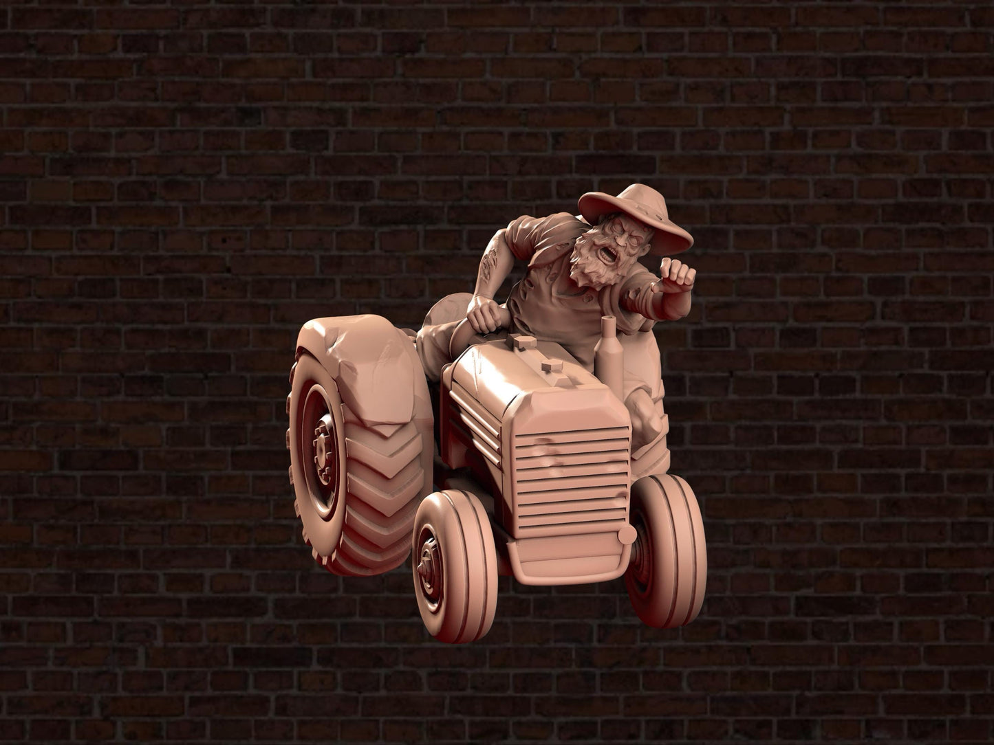 Farmer Zombie on Tractor | VaultZ Miniatures | Tabletop Roleplaying / D&D / Wargaming miniature